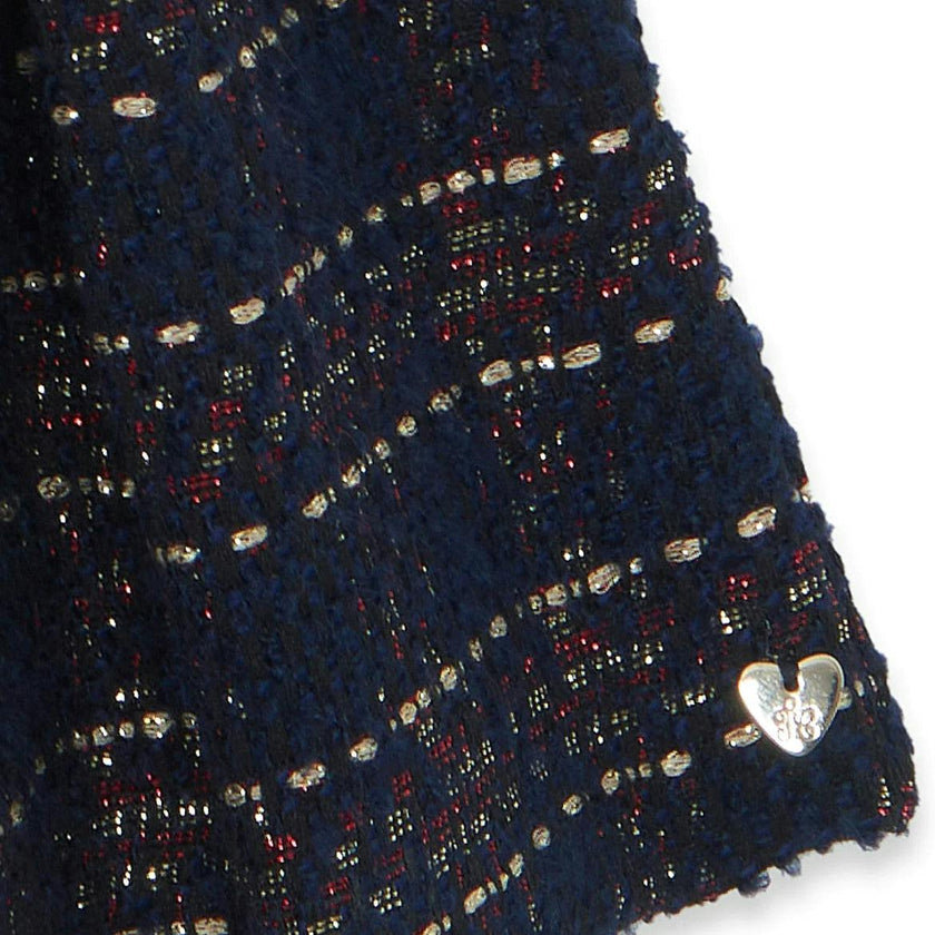 TARTINE ET CHOCOLAT SHORT SLEEVED CHECKED DRESS - MARINE