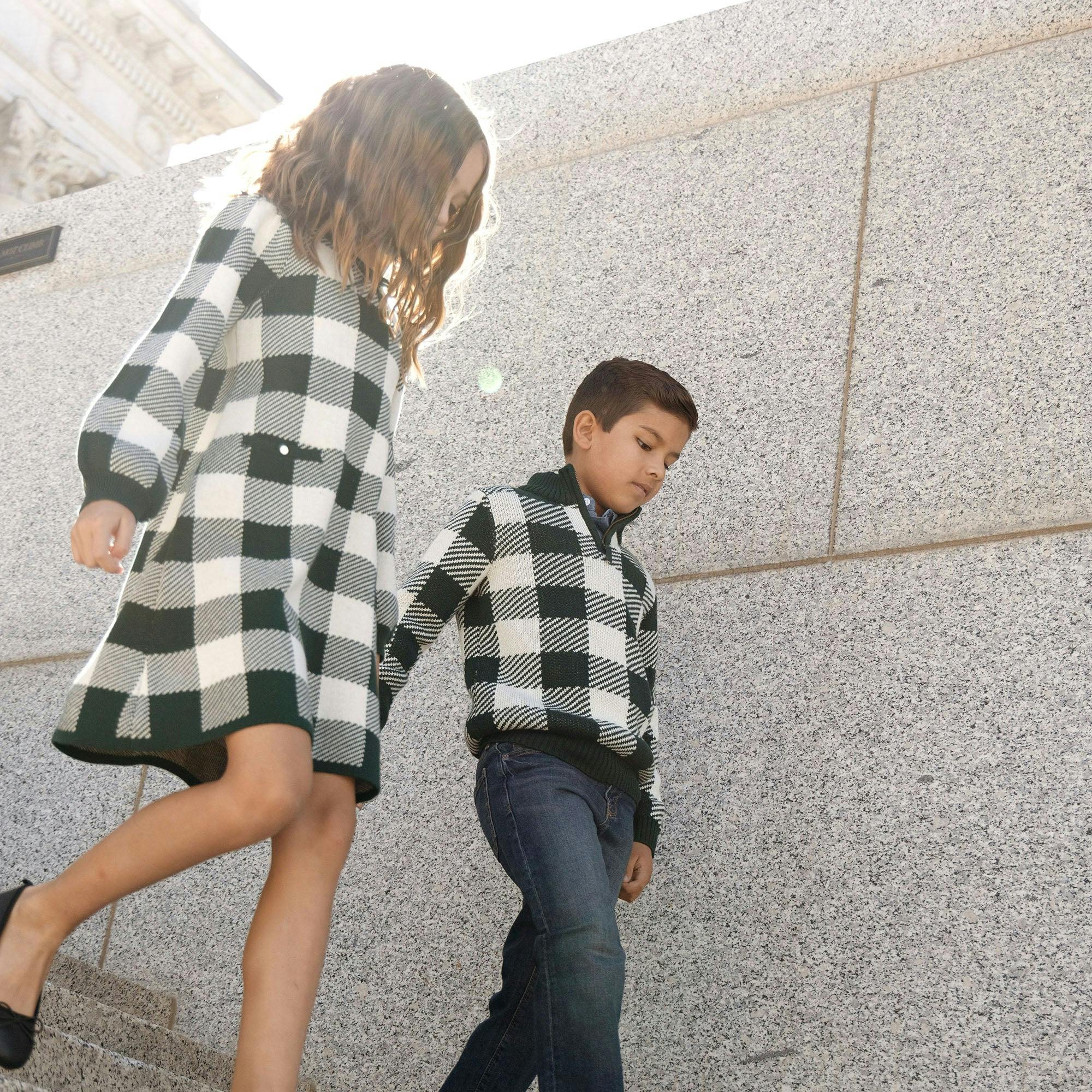 Organic Half Zip Intarsia Sweater