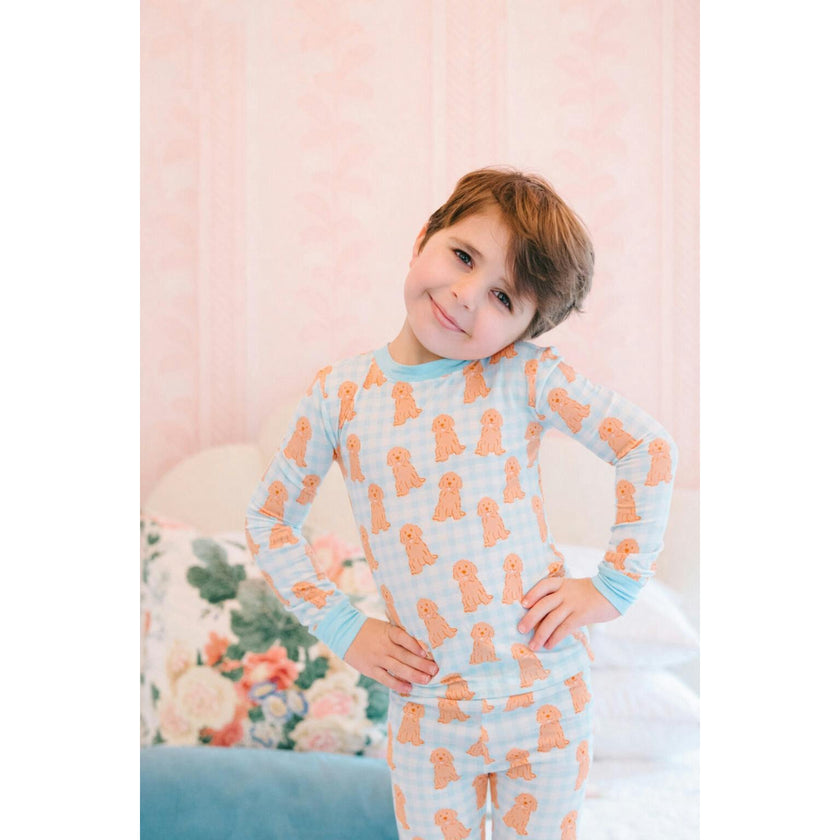 Blue Goldendoodle Bamboo PJ Set