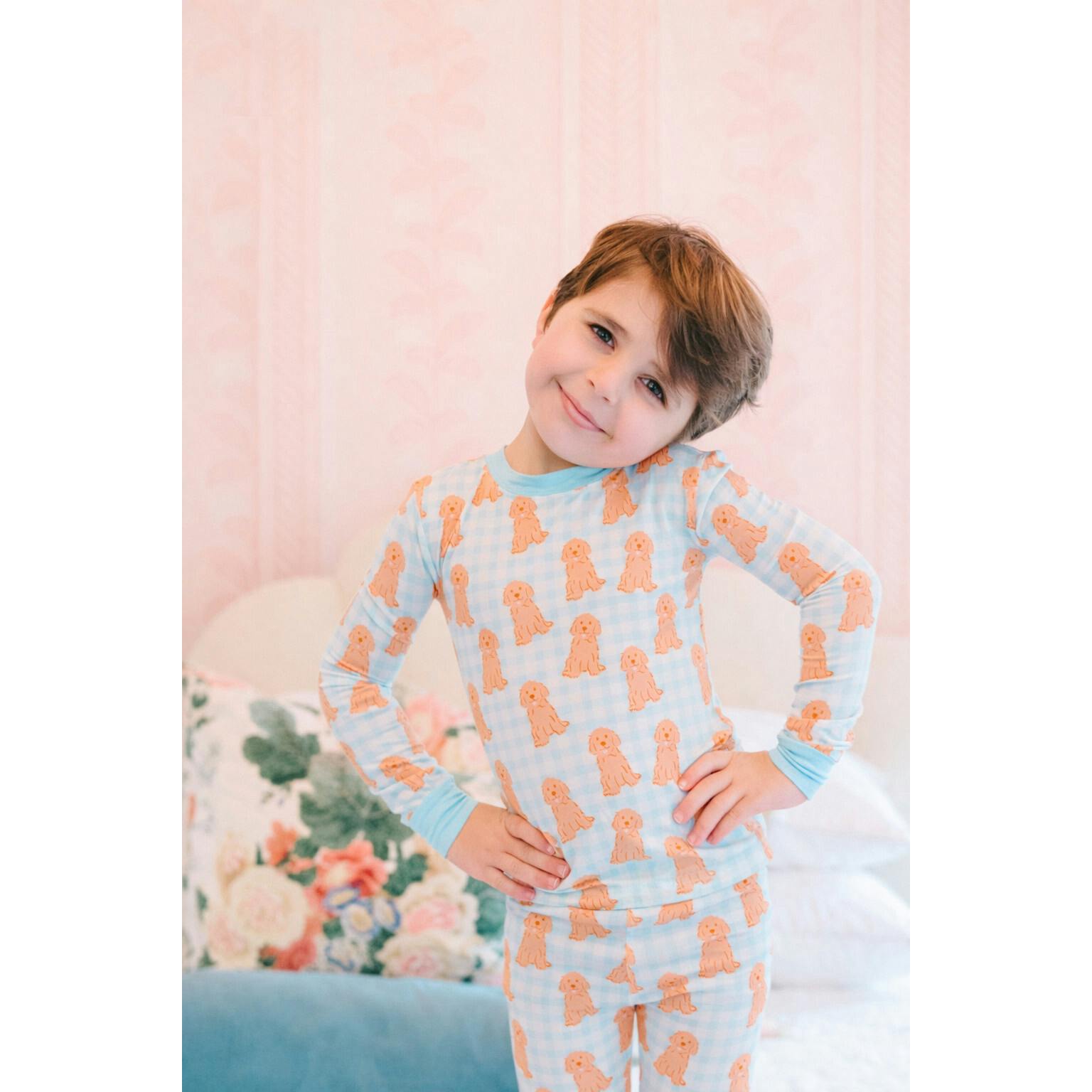Blue Goldendoodle Bamboo PJ Set