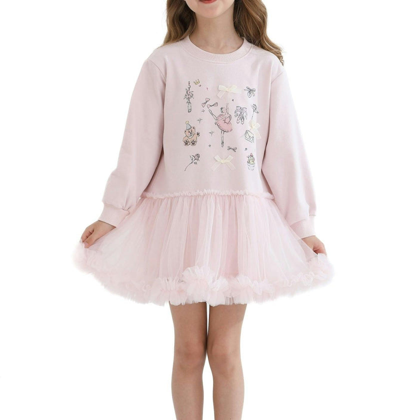 Pink Ballet Ruffle Bow Dress