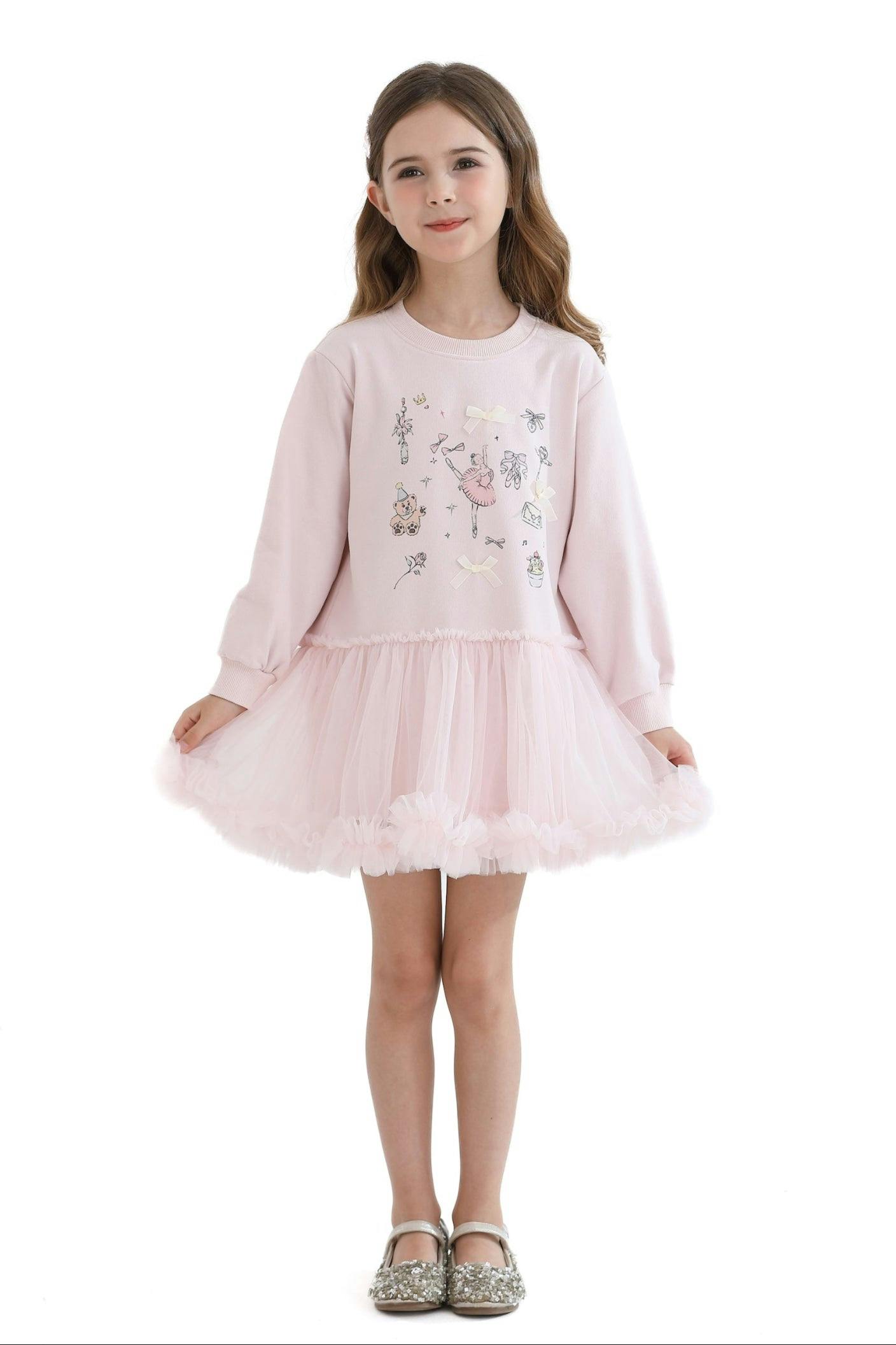 Pink Ballet Ruffle Bow Dress