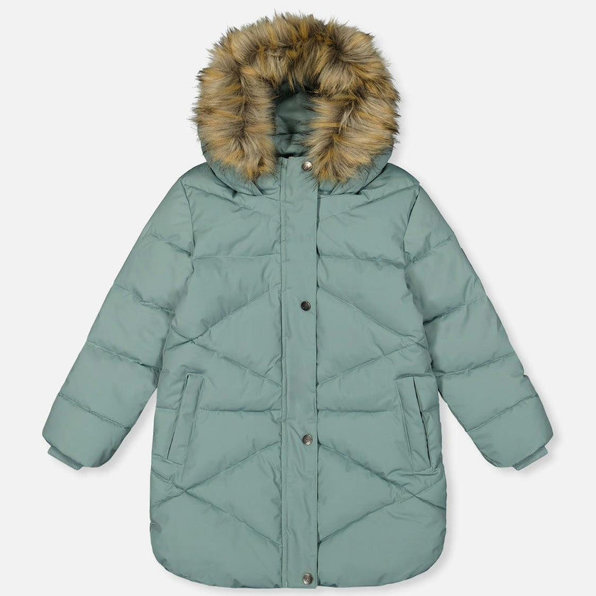 Long Winter Puffer Coat Sage Green