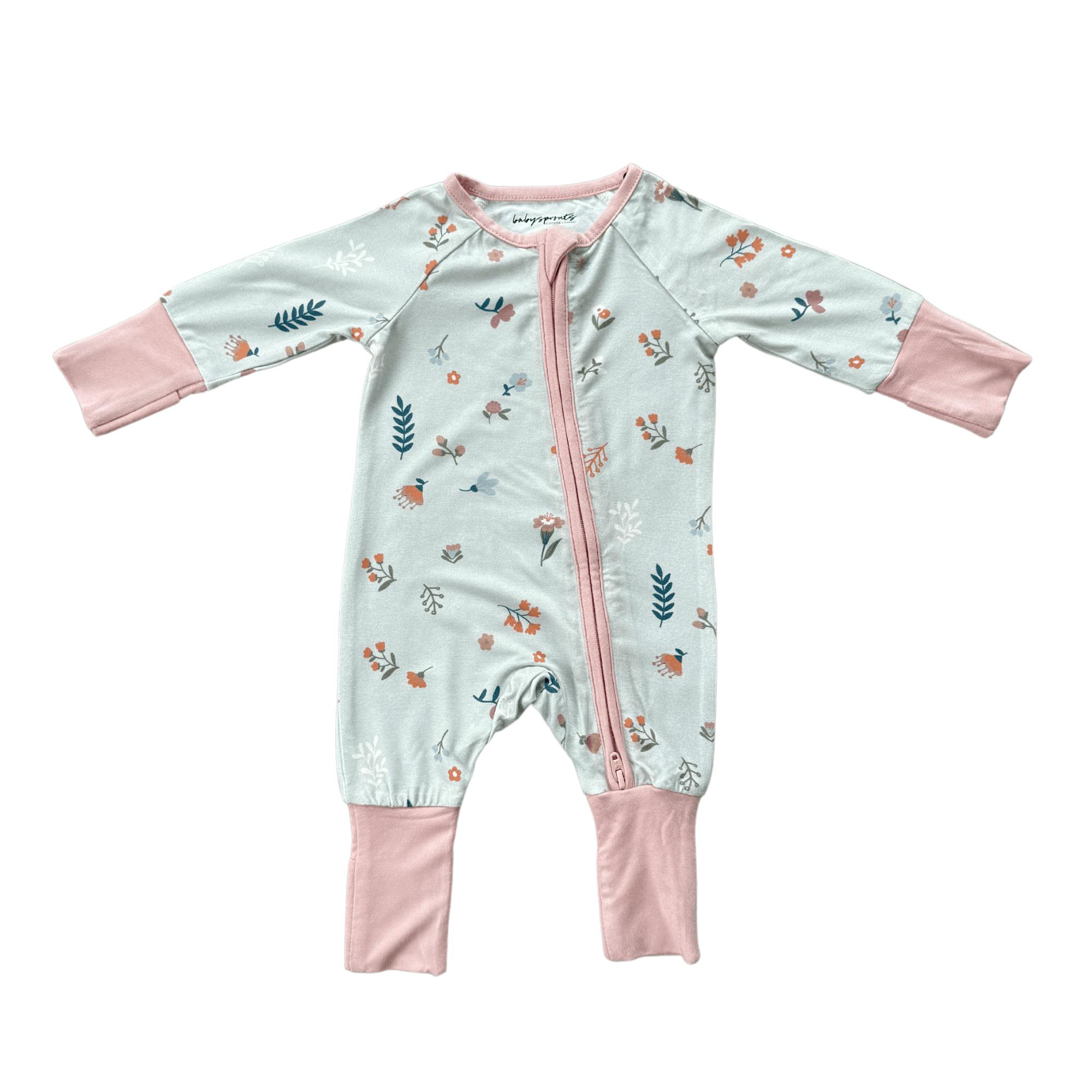 Long Sleeve Zip Romper Hair Bow