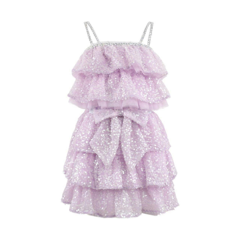 Lavender Sequin Bow Layered Set