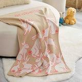Custom Personalized Baby Sustainable Knit Throw Blanket - Rabbits