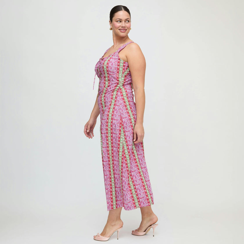 The Coraline Dress - Sunset Etched Floral Stripe