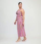 The Coraline Dress - Sunset Etched Floral Stripe