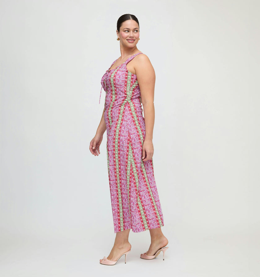 The Coraline Dress - Sunset Etched Floral Stripe