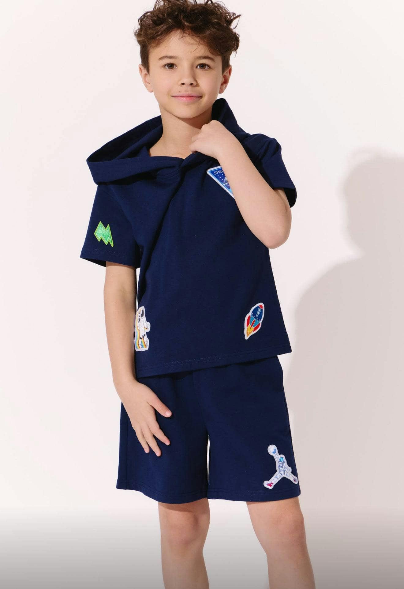 Navy Space Boys Short Set