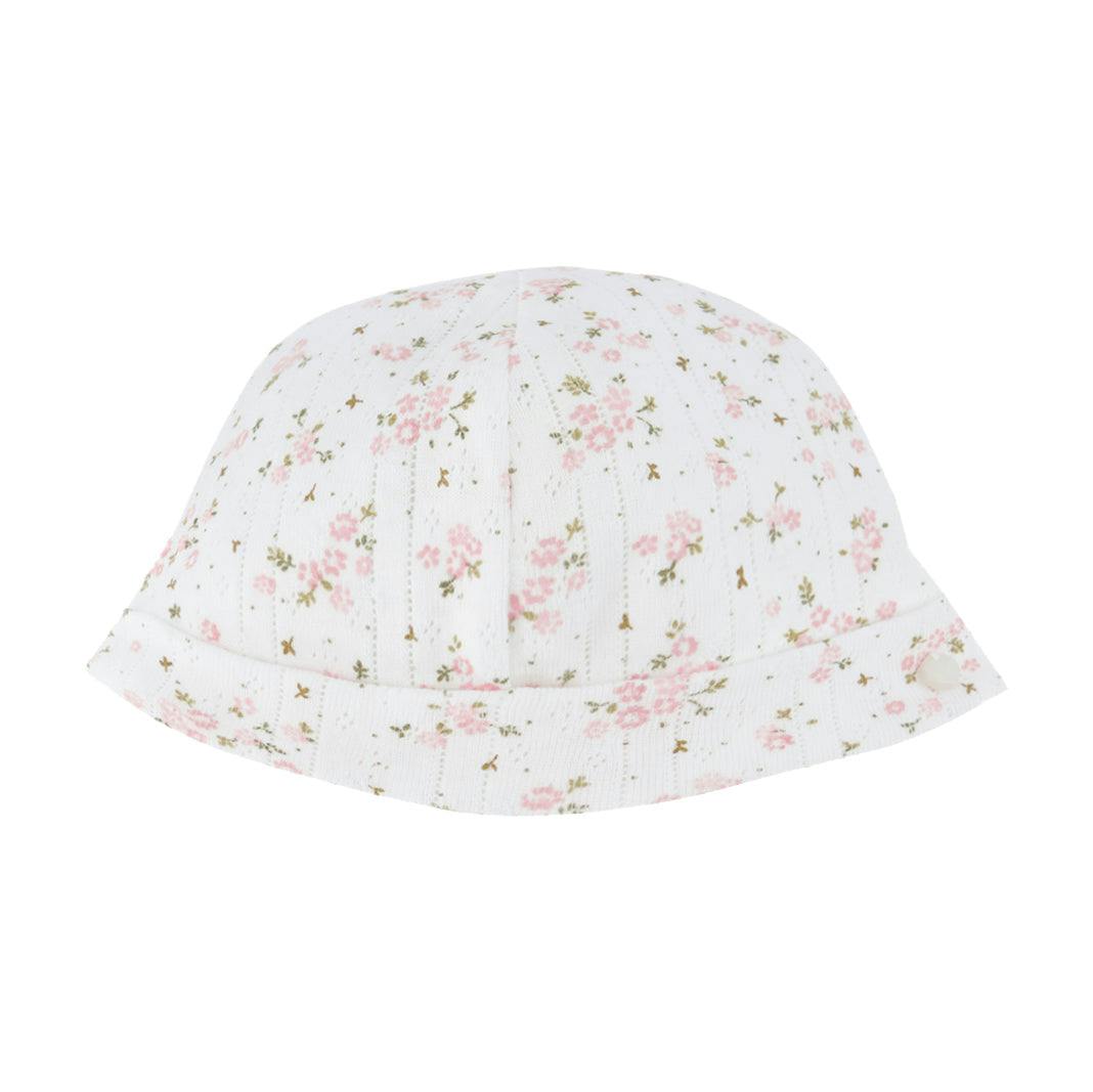 TARTINE ET CHOCOLAT Pointelle Floral Bonnet - Ivoire