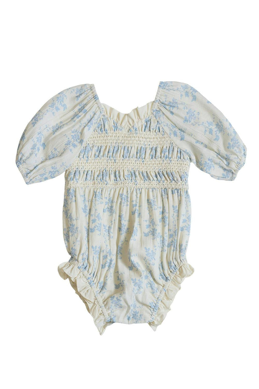 Baby Roselyn Romper in Ivory Porcelain Fleur