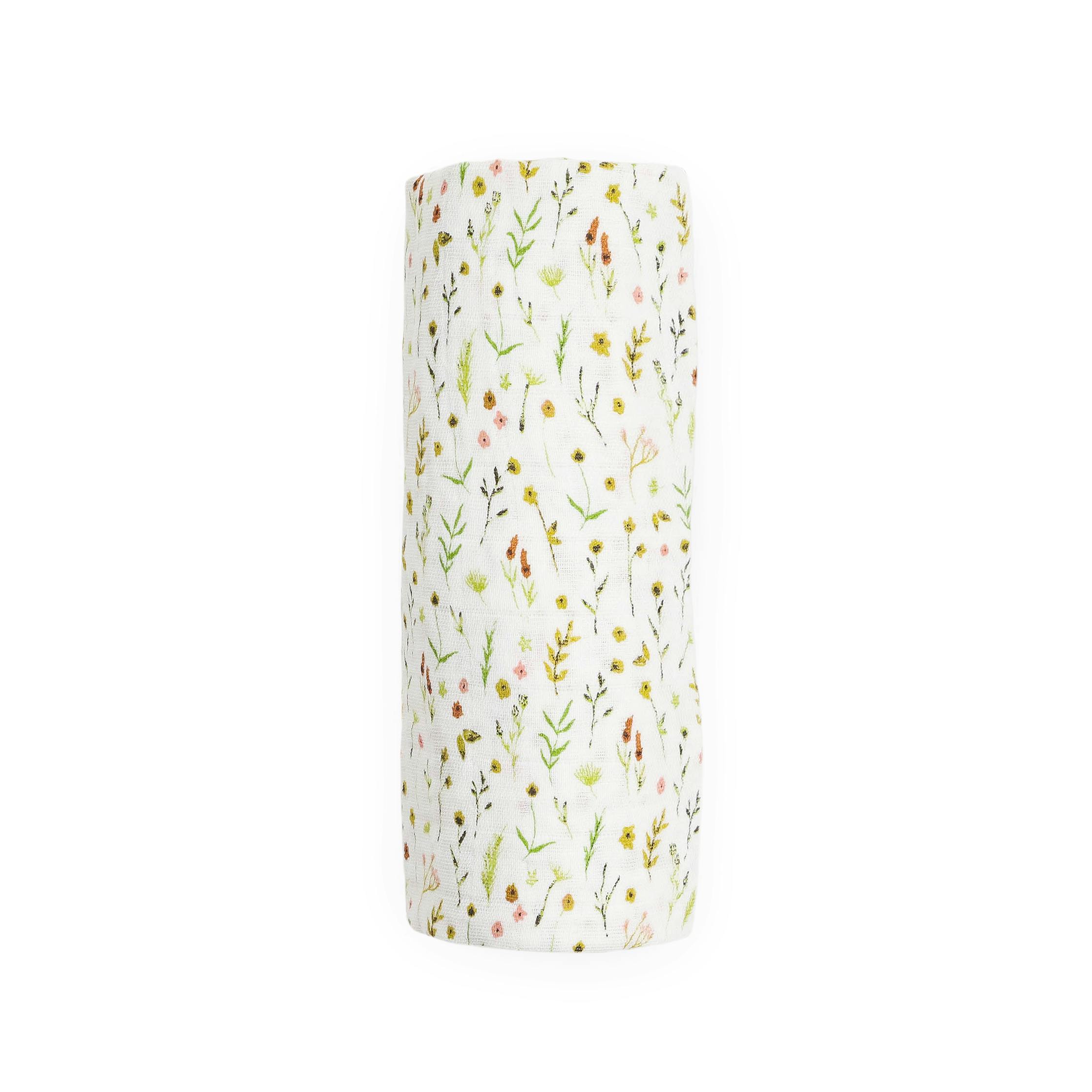 Organic Cotton Muslin Swaddle Blanket - Floral Field