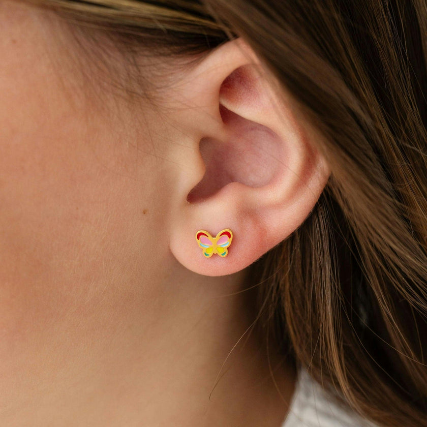 Colorful Butterfly Stud