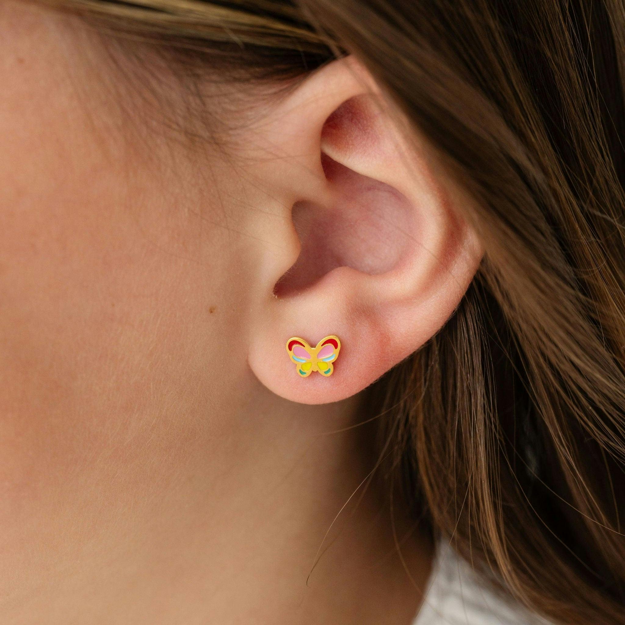 Colorful Butterfly Stud