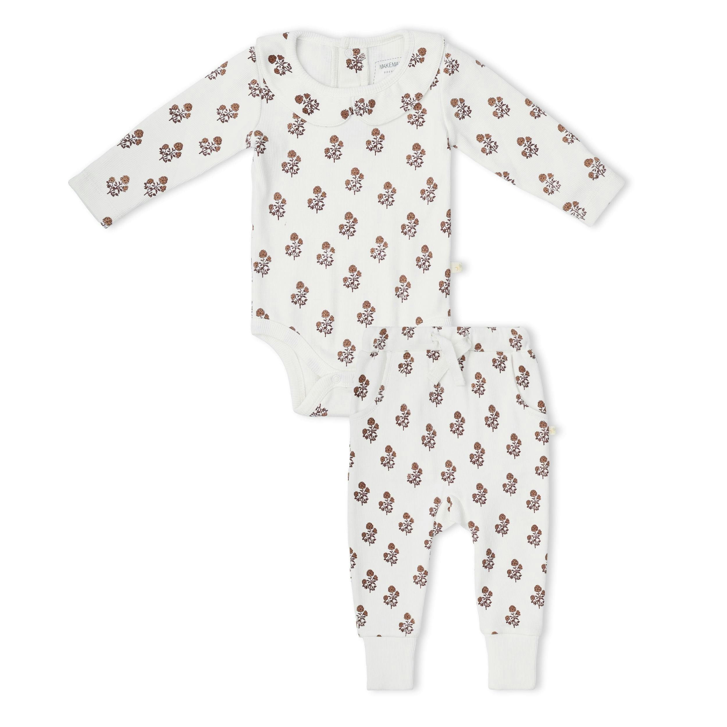 Organic Ruffle Collar Onesie & Pants Set - Loom