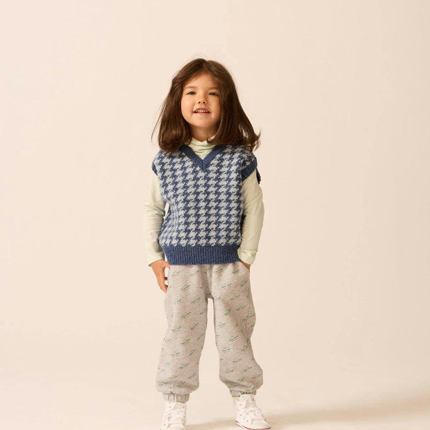 Wool Yearbook Vest in Houndstooth