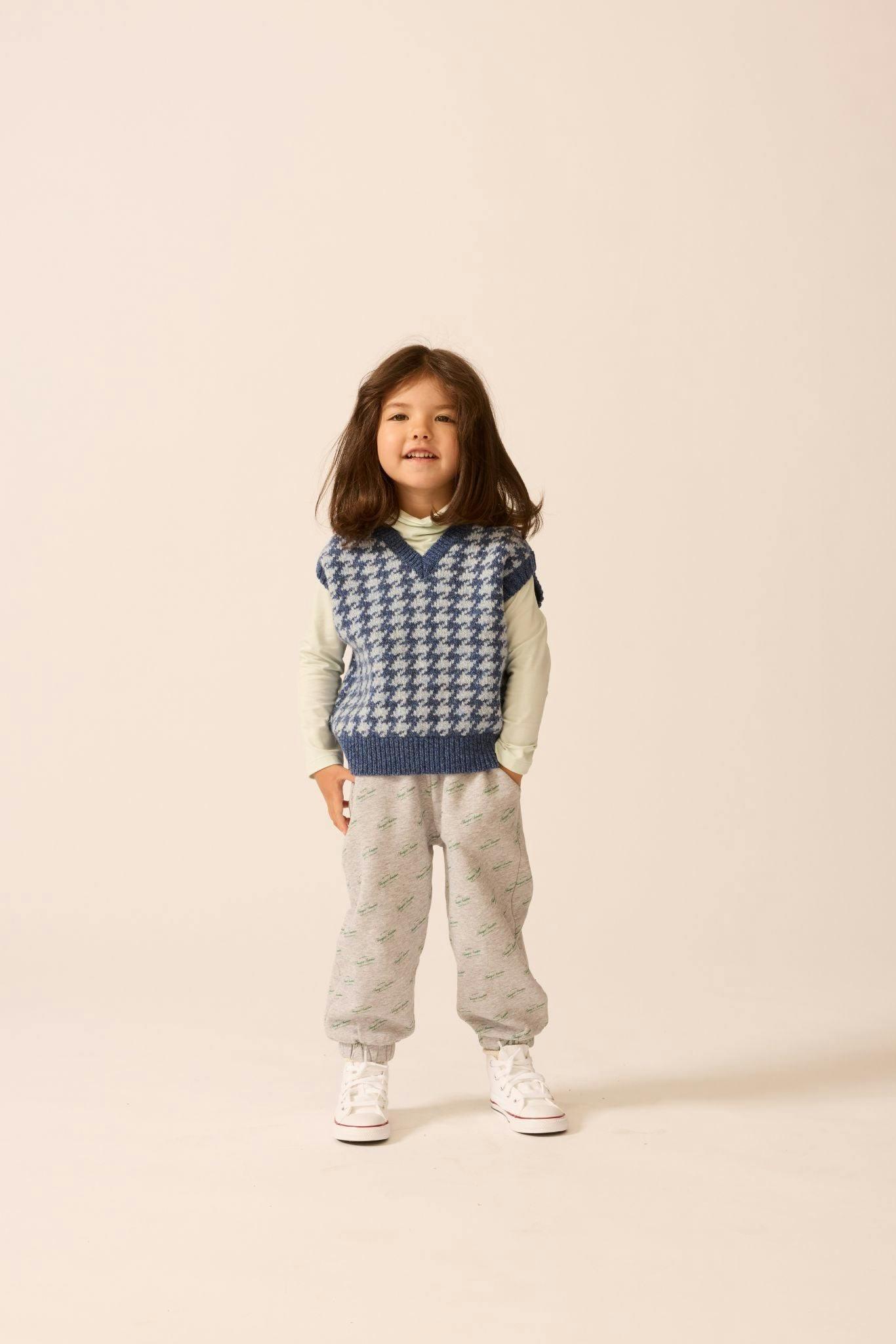 Wool Yearbook Vest in Houndstooth