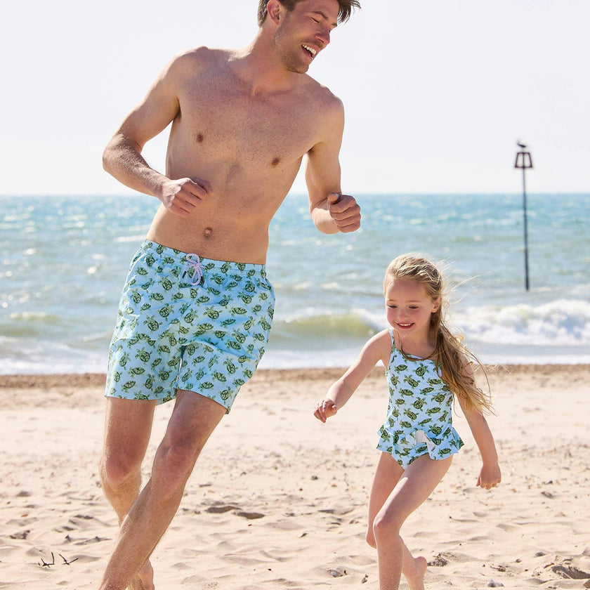 Mens Daddy & Me Swimshorts in Turtle