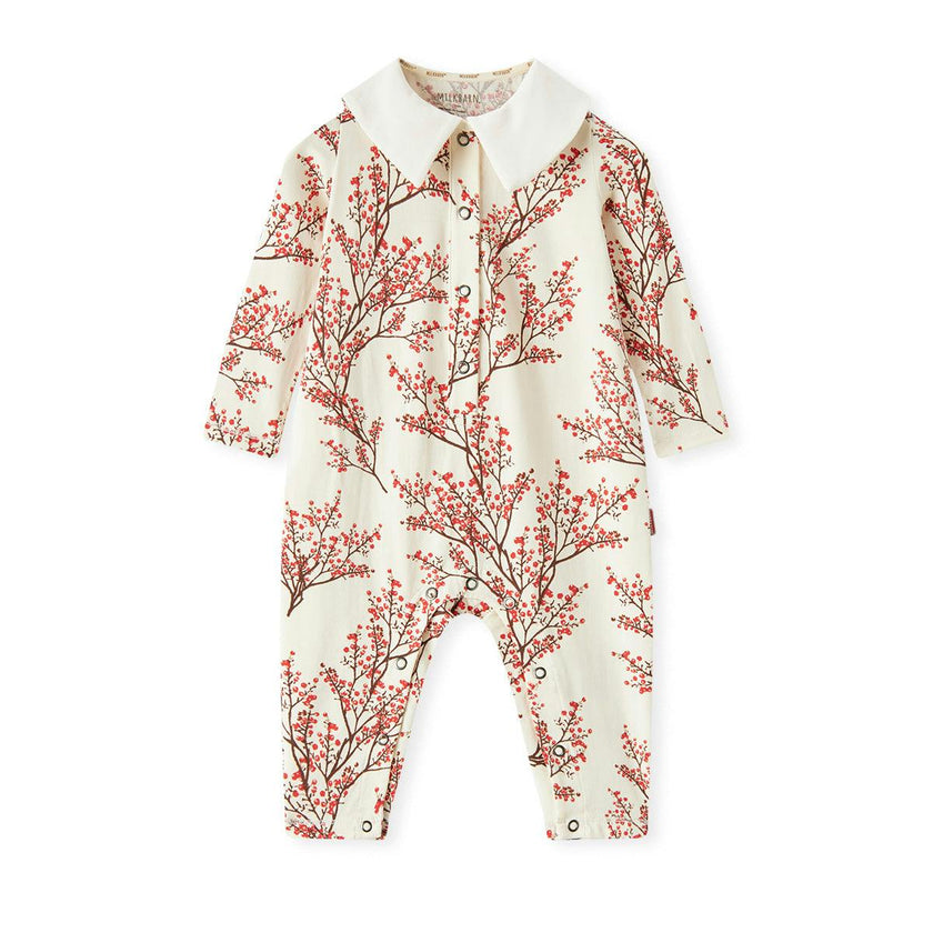 Winterberry Cotton Stretch Collar Long Sleeve Jumpsuit