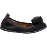 Suede Pom Pom Ballerina