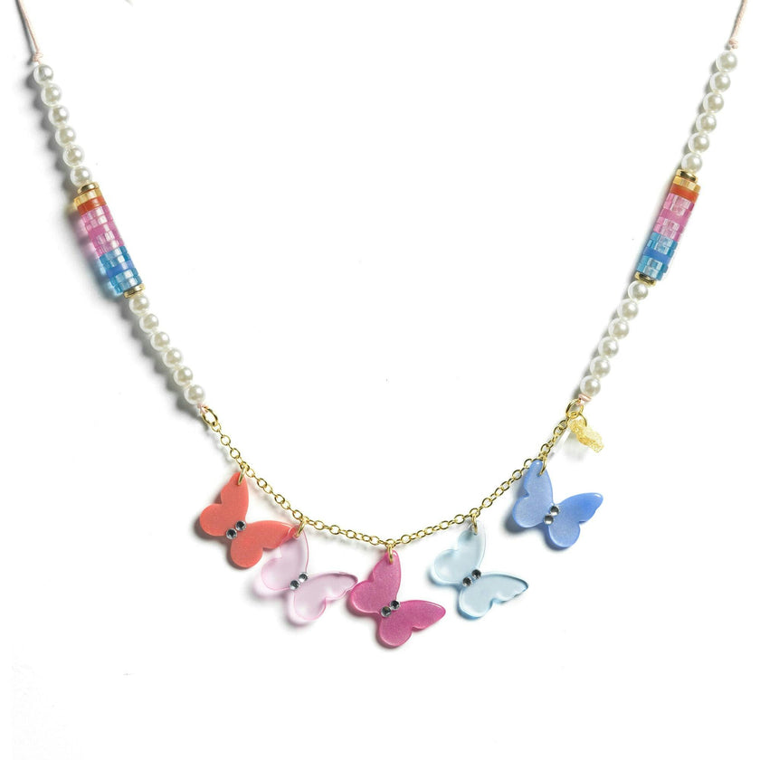 Butterflies Spring Colors Necklace