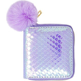 Shiny Mermaid Scale Wallet With Removable Pom Pom