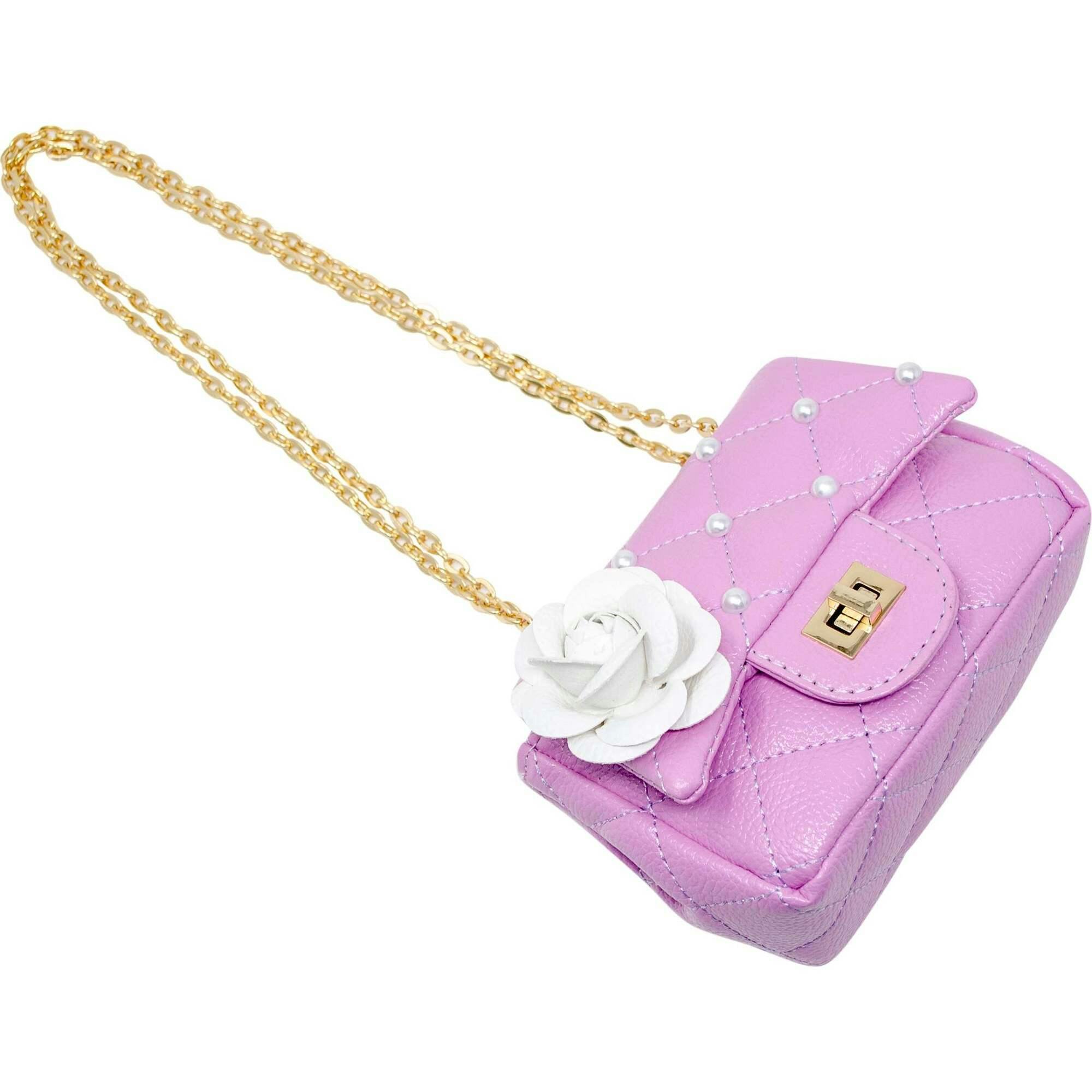 Classic Quilted Flower Pearl Handbag