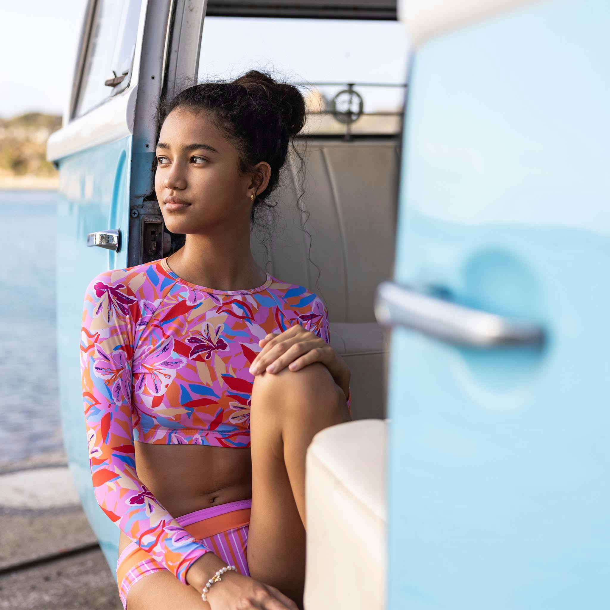 UPF50+ Sustainable Crop Long Sleeve Rashguard Set