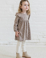 Mika Armhole Ruffle Long Sleeve Dress Betty Floral / Purple + Olive