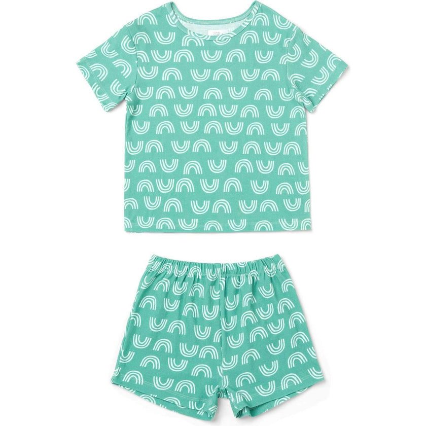 Rainbow Print 2-Piece Short Sleeve Tee & Short Playset