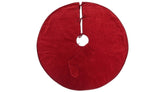 Luxurious Classic Velvet Garnet Red Christmas Tree Skirt 60"
