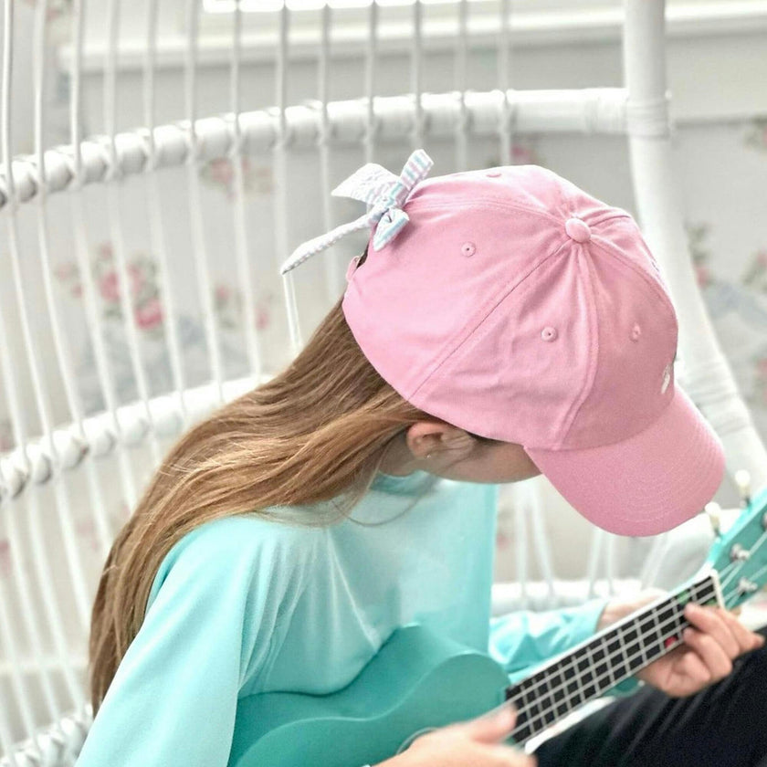 Rainbow Sparkle Bow Baseball Hat
