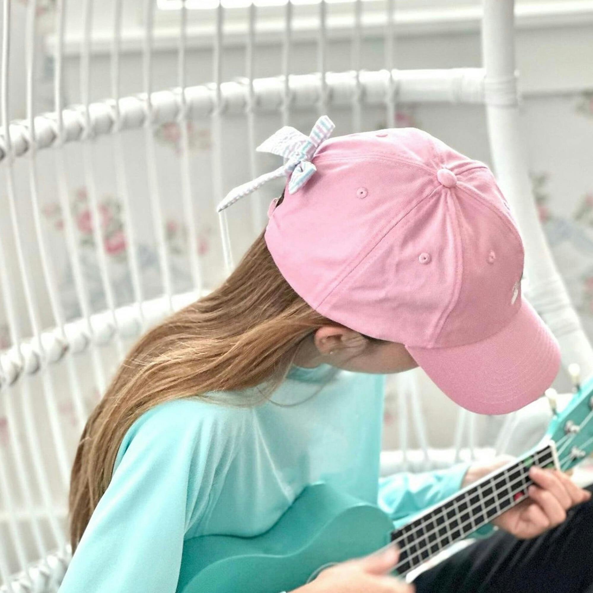 Rainbow Sparkle Bow Baseball Hat