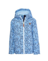 Kids Winter Coat in Blue Ditsy Floral