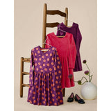 Long Sleeve Wrap Neck Dress, Purple