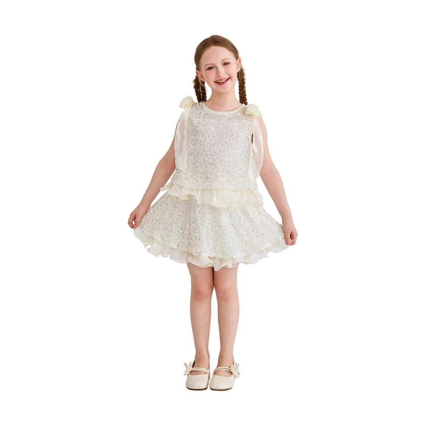 Ivory Althea Glitter Ruffle Skirt Set