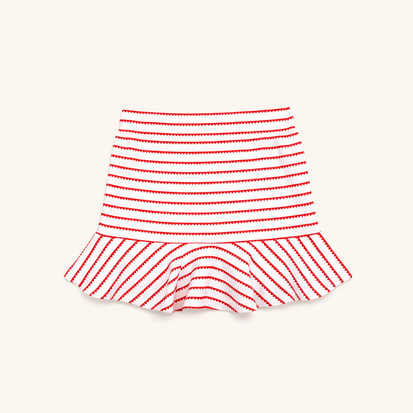 Tennis Skirt in Red Heart Stripe
