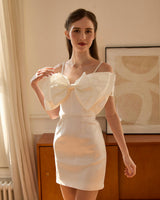 White Bachma Bow Mini Dress