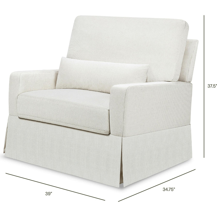 Crawford Performance Eco-Weave Pillowback Chair & a Half Comfort Swivel Glider