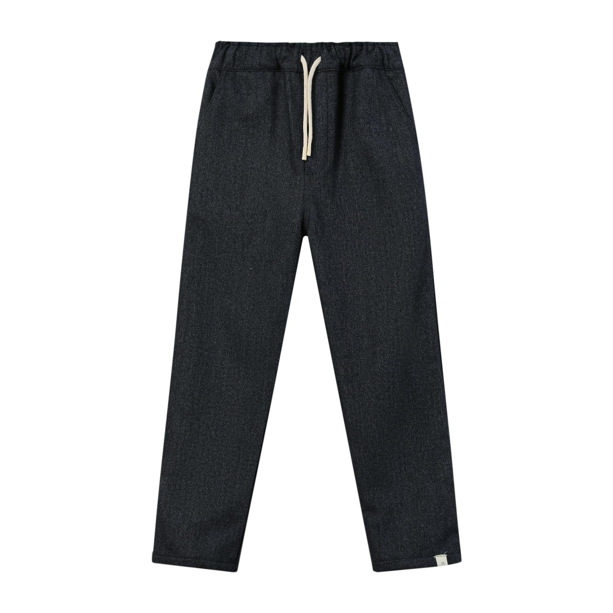 SOCIETY Navy tweed pants with jersey lining