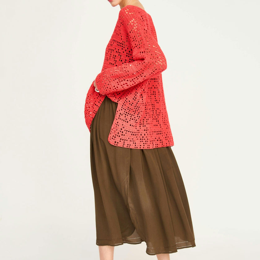Madrid Hand Crochet Tunic in Chili