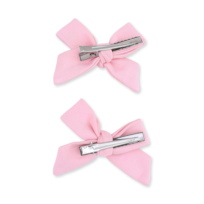 Solid Candy Pink - 2 Pack Bow Clips