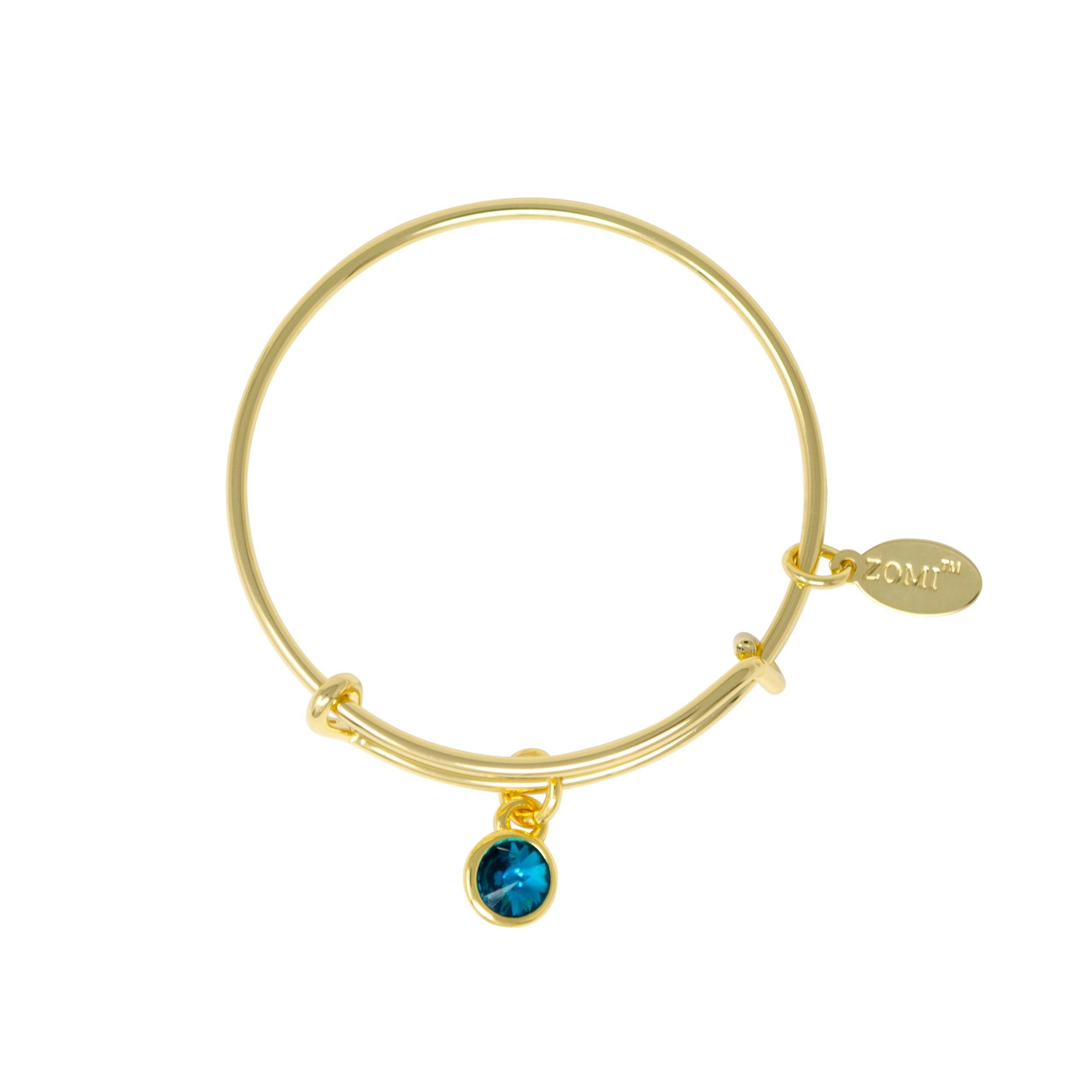 December Birthstone Bangle Bracelet