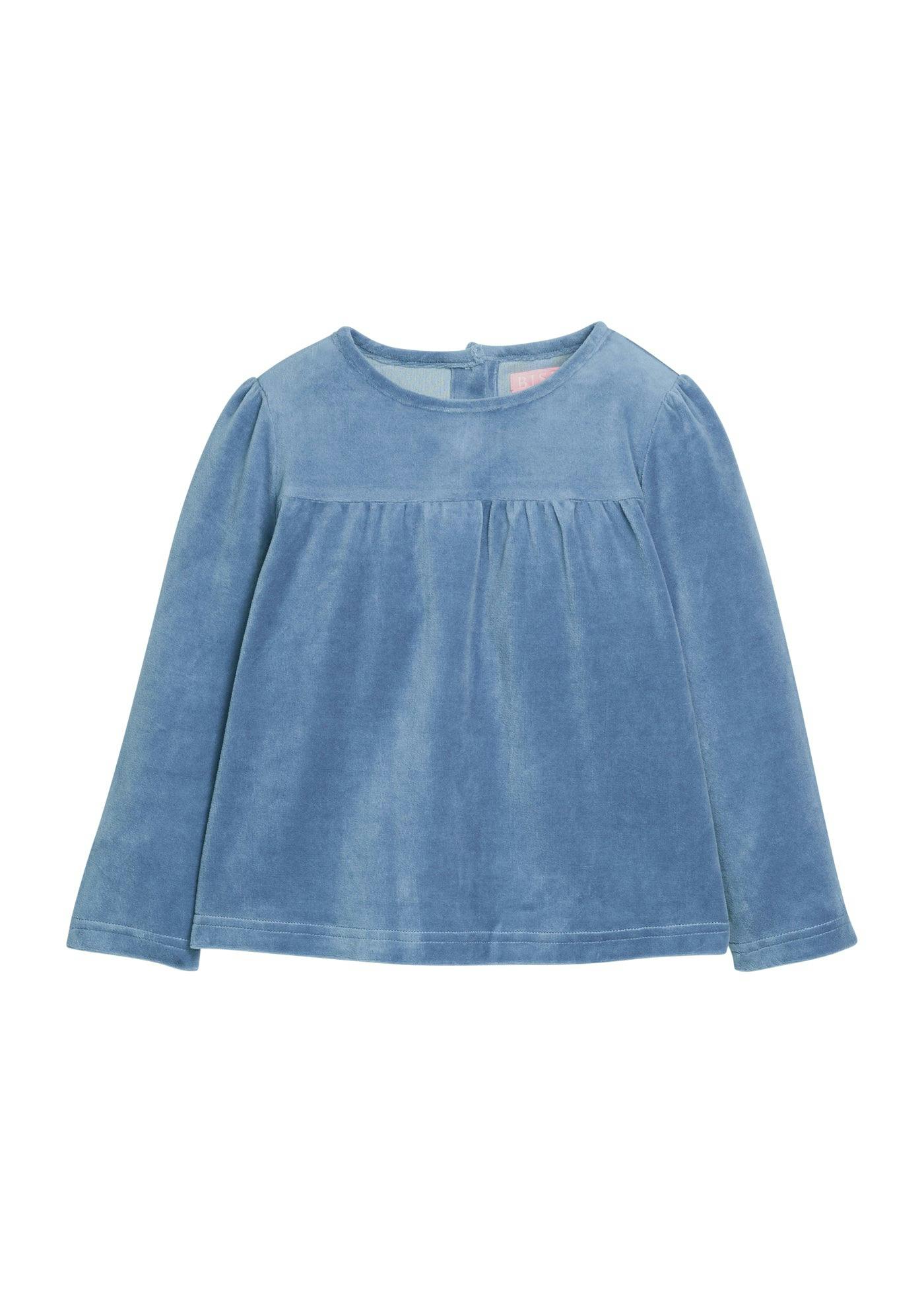 Lisle Top -  Dusty Blue Velour