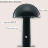 Boletus 10.75" Contemporary Bohemian Rechargeable/Cordless Iron Integrated LED Mushroom Table Lamp