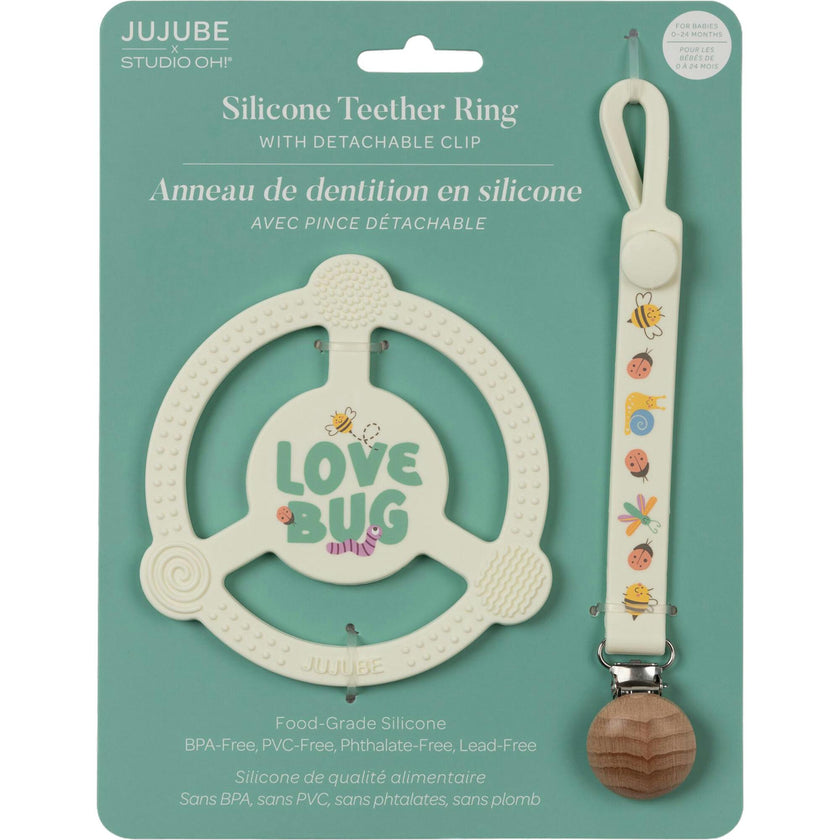 Studio Oh! Silicone Teether Ring With Detachable Clip