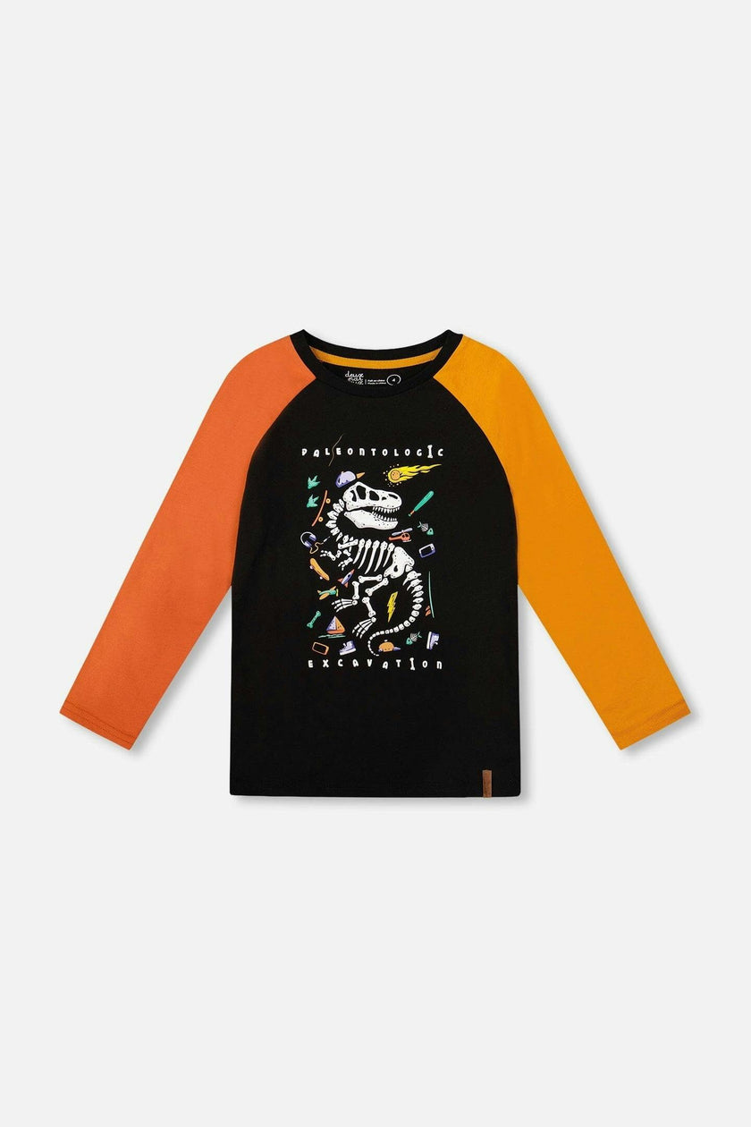Long Sleeve Raglan T-Shirt with Glow-In-The-Dark Print