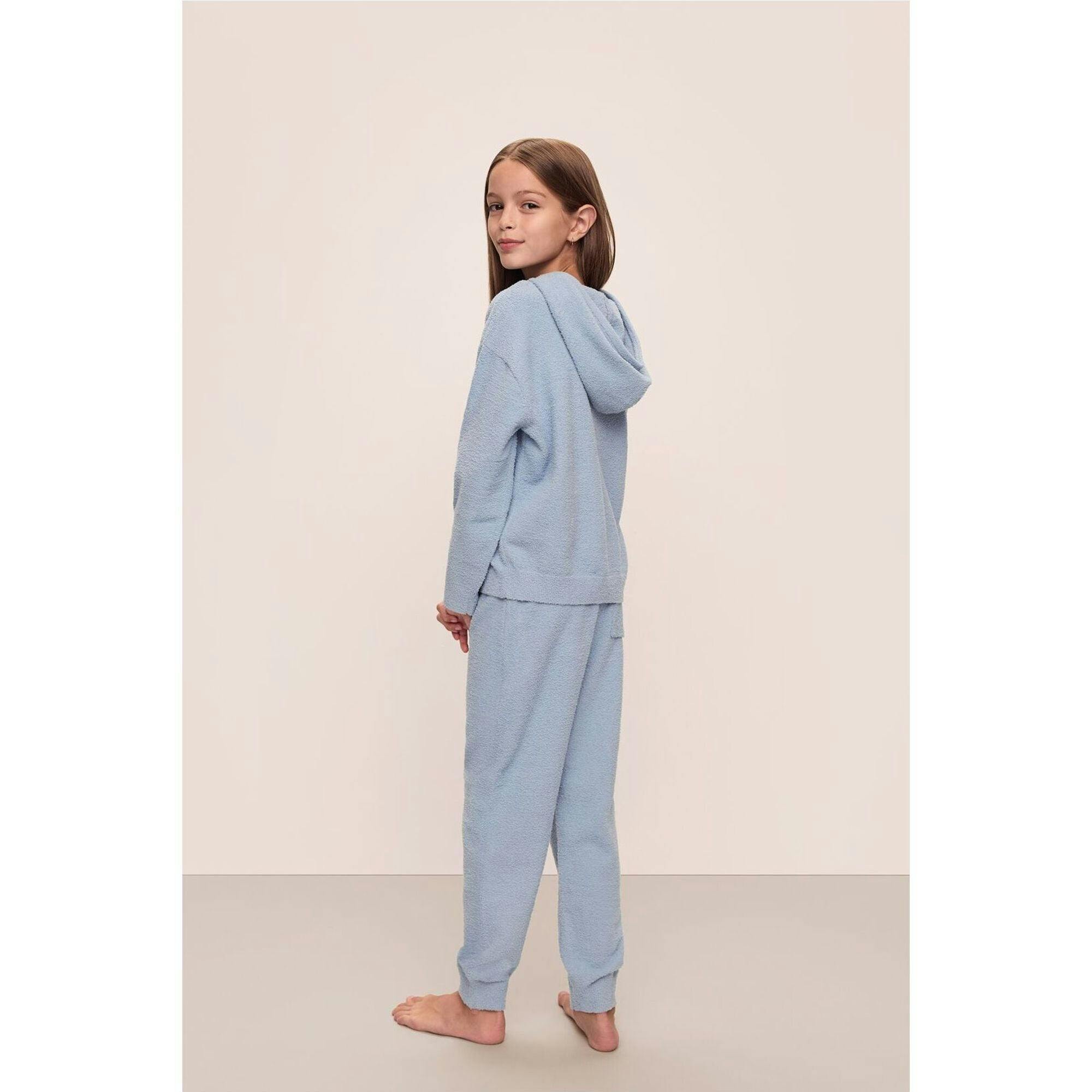 Kid's Recycled Boucle Hoodie & Jogger Set, Blue