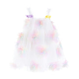 White Pastel Malee Flower Tulle Dress